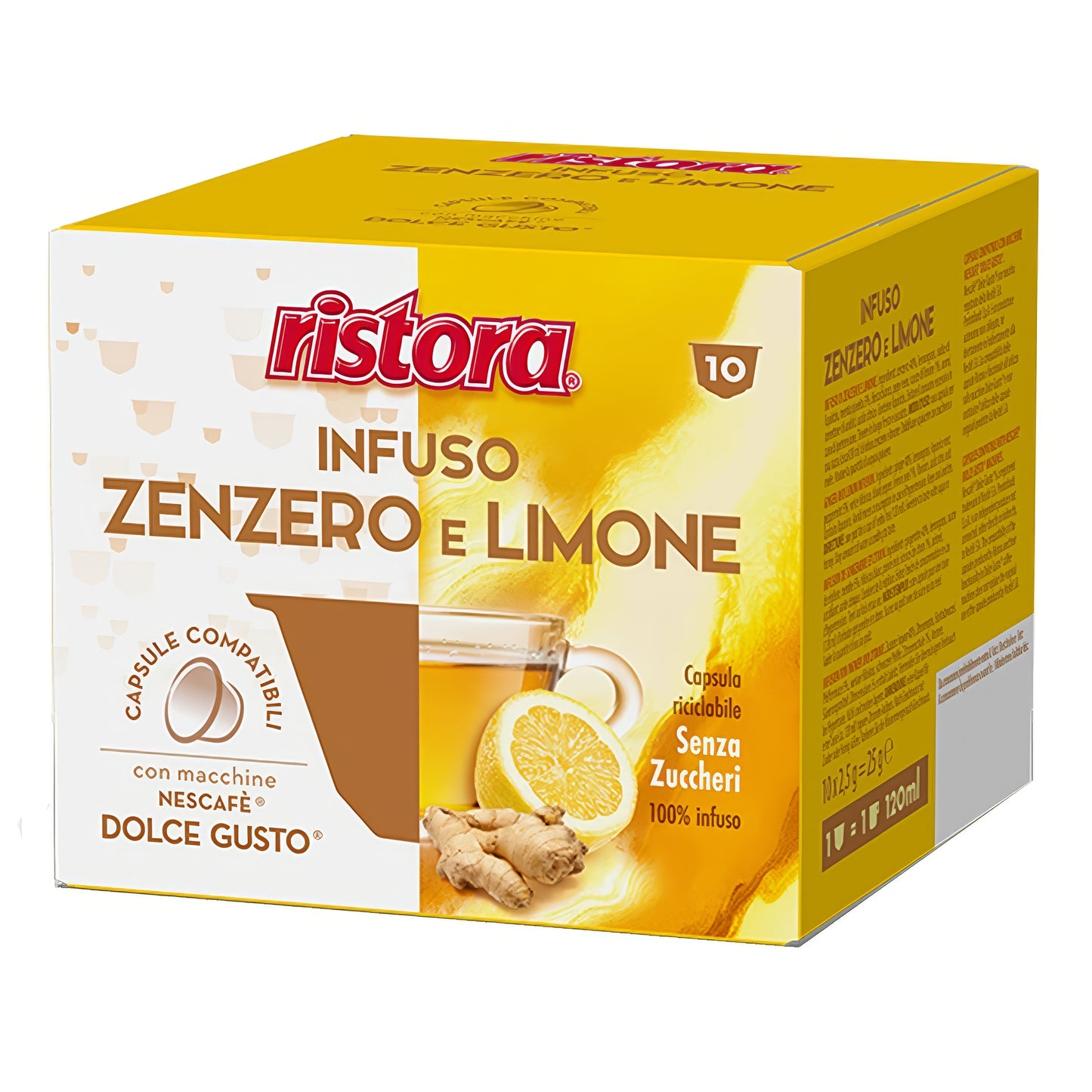 Ristora Infuso Zenzero e Limone 10 Capsule Compatibili Nescafè Dolce Gusto