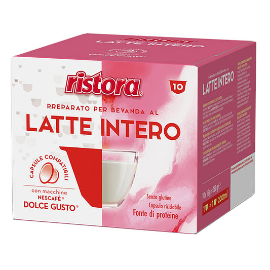 Ristora Latte Intero Zuccherato 10 Capsule Compatibili Nescafè Dolce Gusto