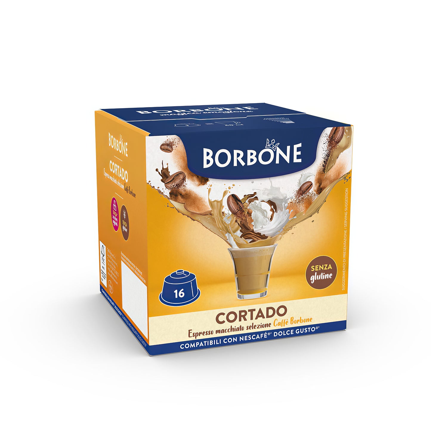 16 Capsule Borbone CORTADO Per Bevanda Solubile Al Gusto Caffè Macchiato