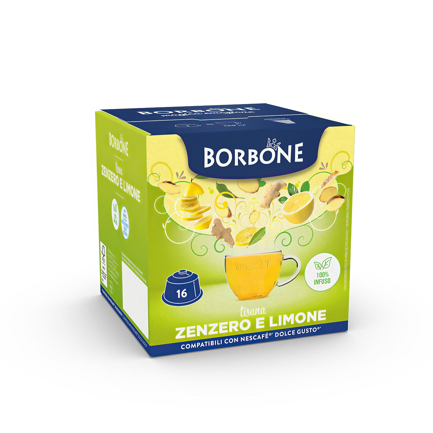 16 Capsule Borbone Per TISANA ZENZERO E LIMONE