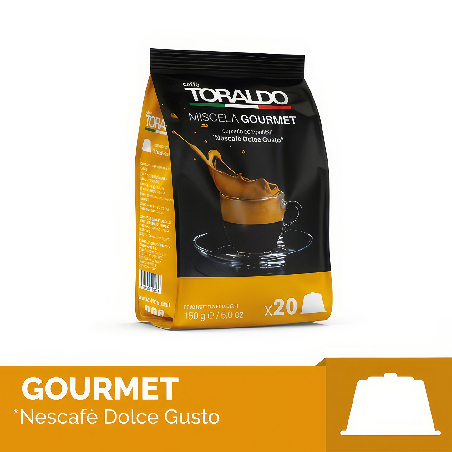 100 Capsule Toraldo Miscela Decaffeinato Miscela Gourmet 100% Arabica