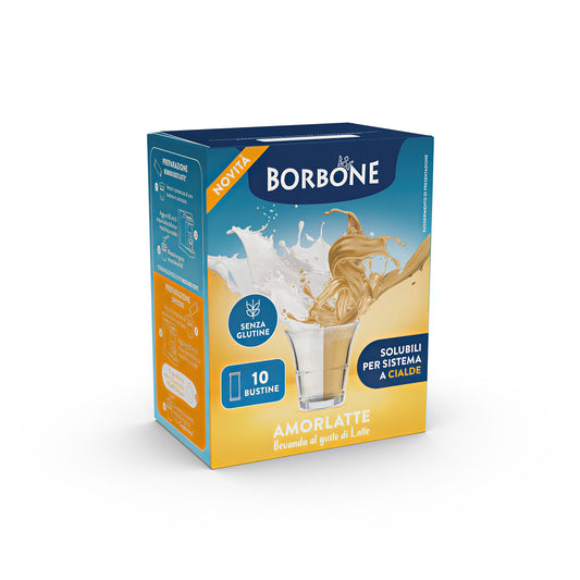 10 Stick Borbone Preparato Solubile Per Bevanda Bianca AMORLATTE