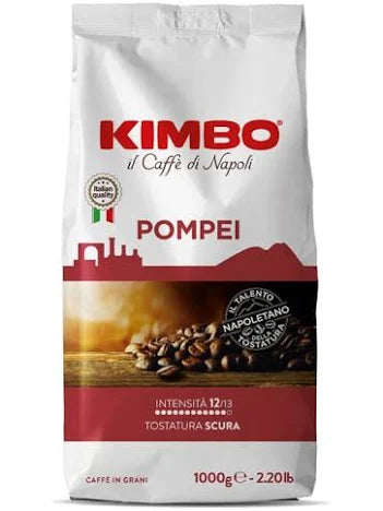 Kimbo Pompei Caffè in Grani 1 Kg – Miscela Arabica e Robusta, Espresso Intenso e Cremoso