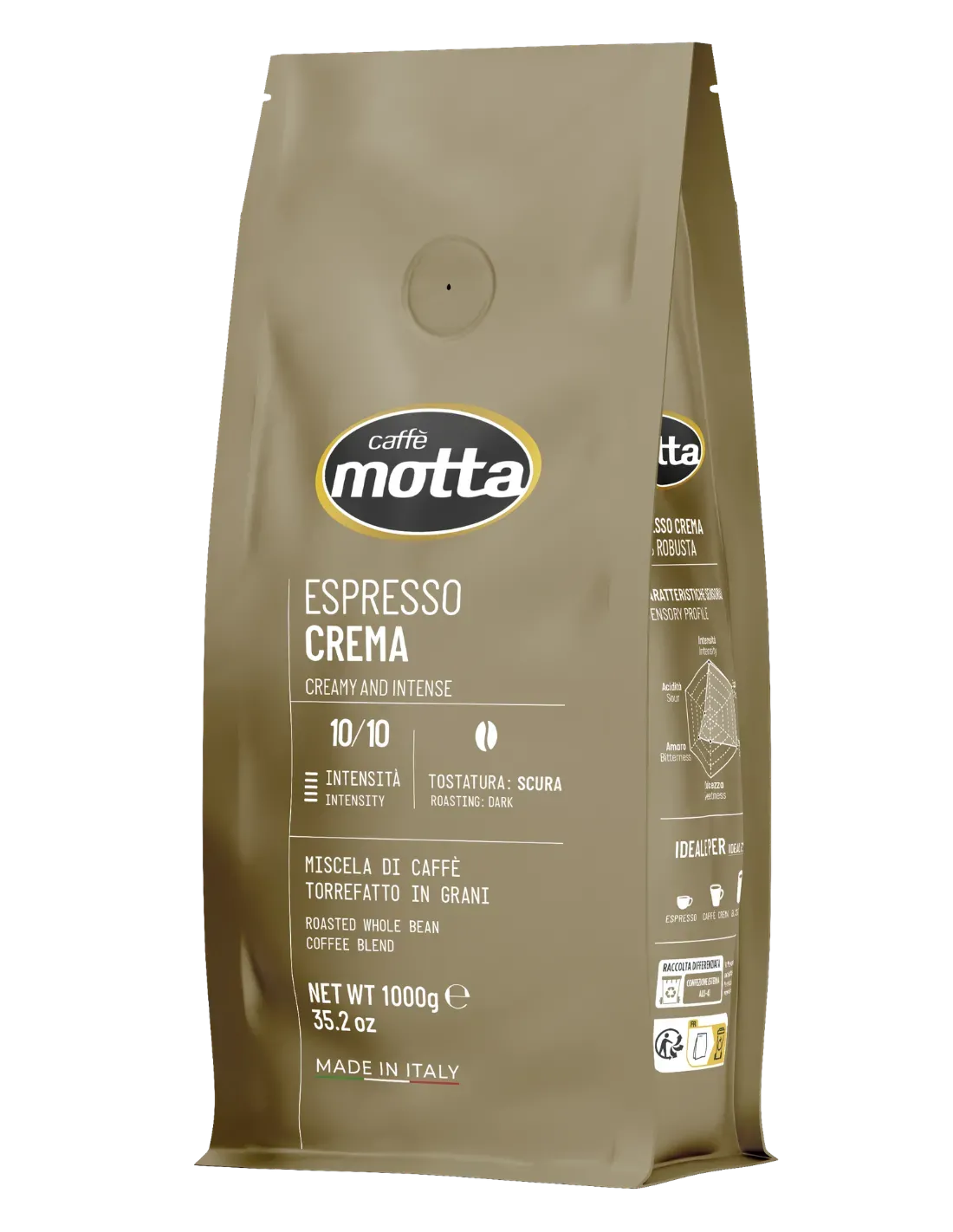 Motta Caffè in Grani 1 Kg – Miscela Arabica e Robusta, Espresso Intenso e Cremoso