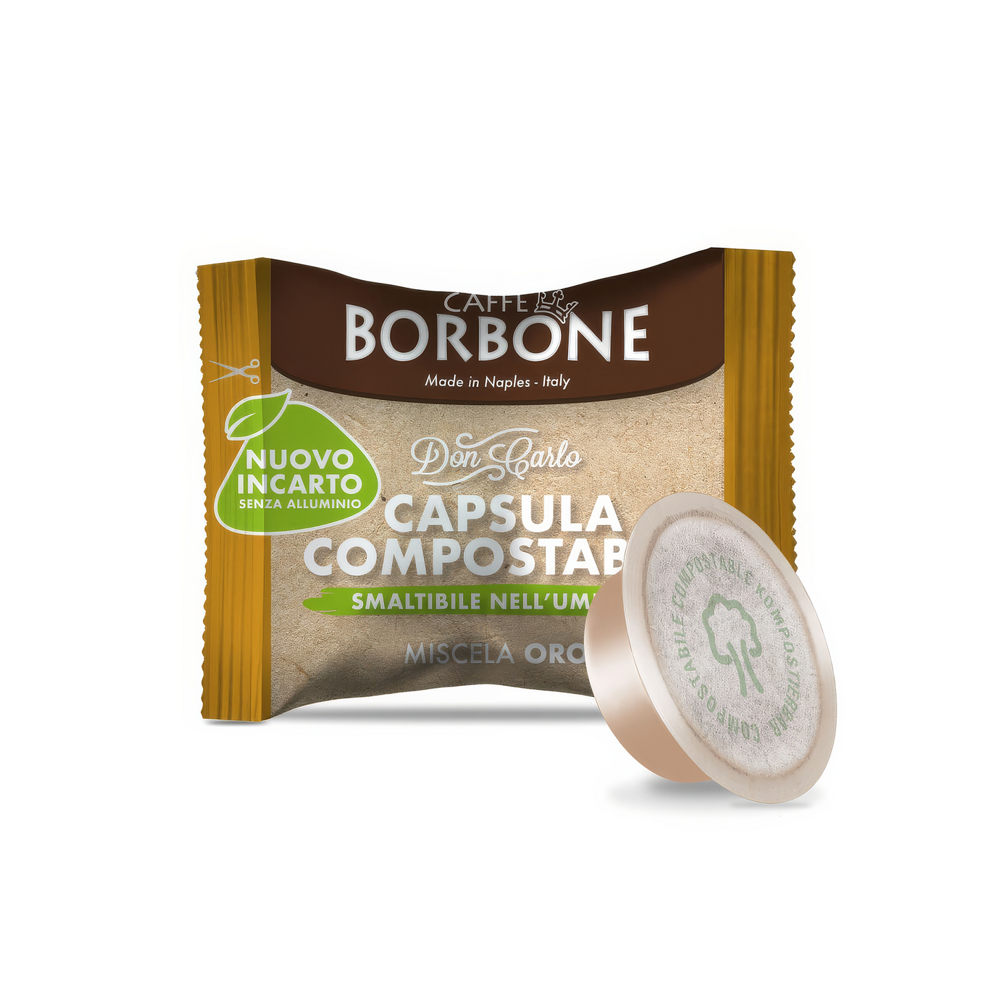 100 Capsule Borbone COMPOSTABILI e COMPATIBILI Don Carlo Miscela Oro e Rossa