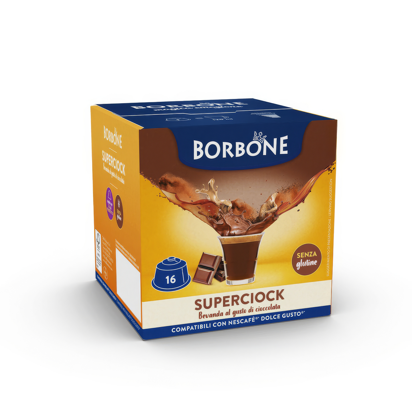 16 Capsule Borbone SUPERCIOK Per Bevanda Solubile Al Gusto Cioccolata 