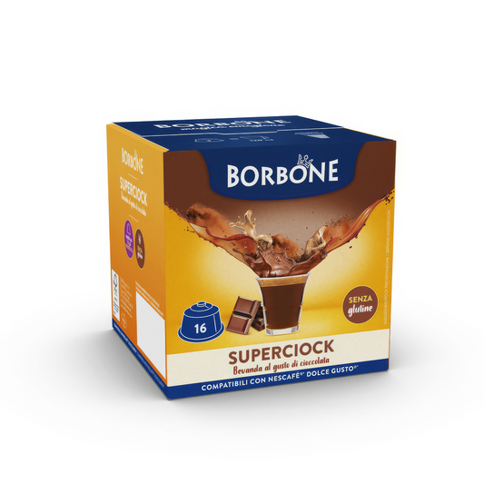 16 Capsule Borbone SUPERCIOK Per Bevanda Solubile Al Gusto Cioccolata